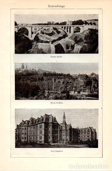 Postais: LAMINA V08949: Asilo Pescatore, Puente Adolfo y Rocas Bock en Luxemburgo - Varios
