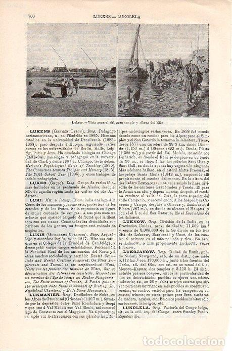 Postcards: LAMINA V08901: Templo y ribera del Nilo en Luxor, Egipto - Varios