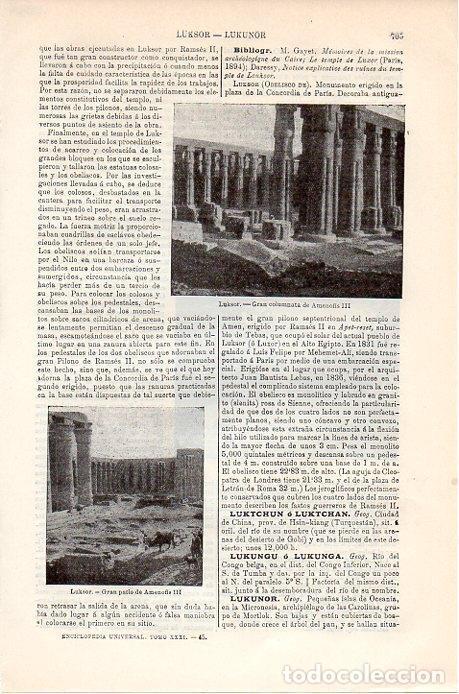 Postcards: LAMINA V08904: Patio y columnata de Amenofis III en Luxor - Varios