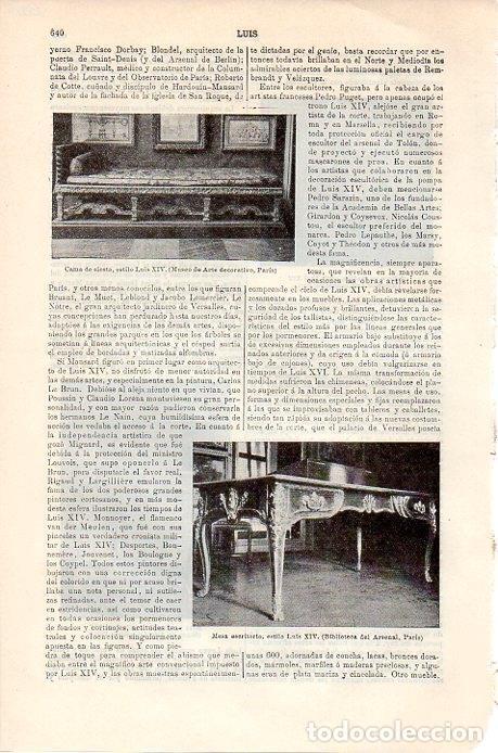 Postais: LAMINA V08884: Escritorio estilo Luis XIV - Varios