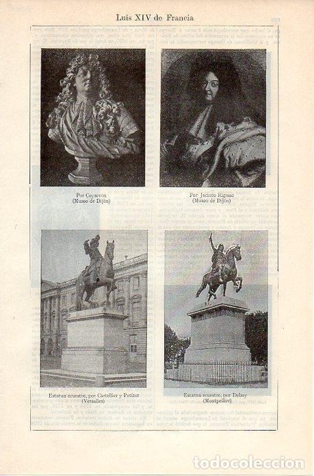 Postais: LAMINA V08882: Pintura y estatuas de Luis XIV de Francia - Varios