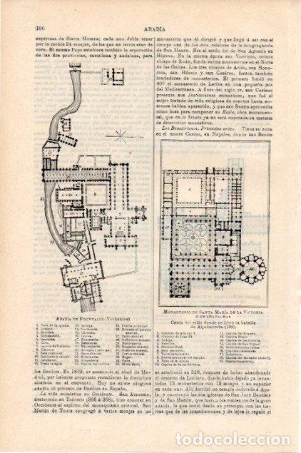 Cartoline: LAMINA V13371: Plantas de las Abadias de Fountains y del Batalha - Varios