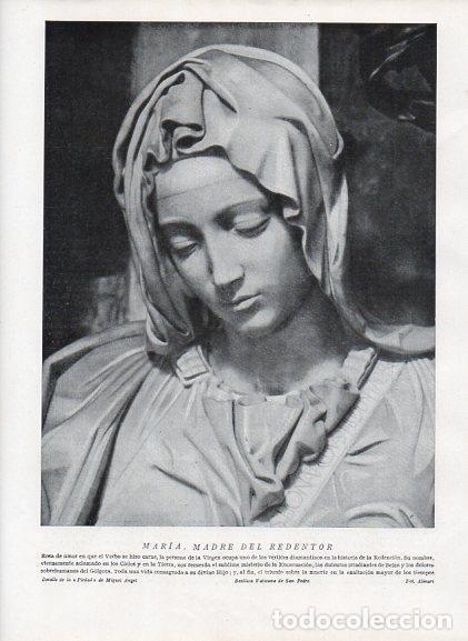 Cartes Postales: LAMINA V10091: Maria, detalle de la Piedad de Miguel Angel - Varios