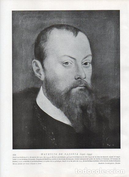 Cartoline: LAMINA V10058: Retrato de Mauricio de Sajonia, por Lucas Cranach el Joven - Varios
