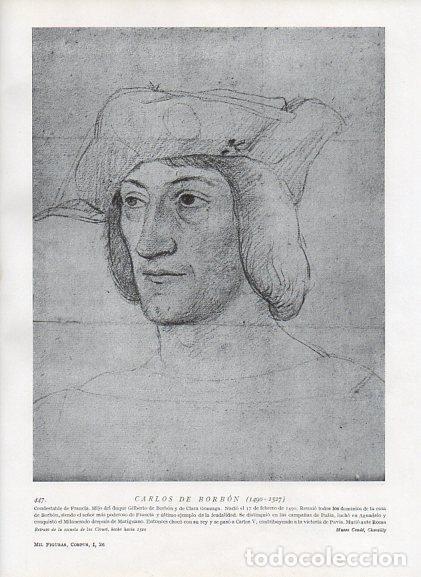 Cartoline: LAMINA V10065: Retrato de Carlos de Borbon, escuela de los Clouet - Varios