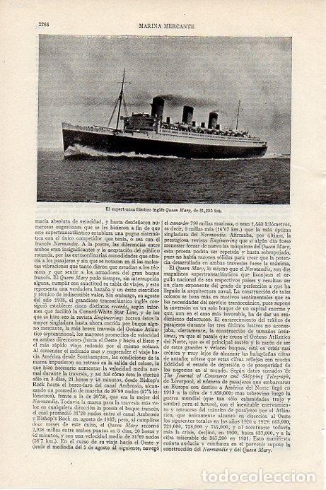 Postales: LAMINA V09658: Transatlantico Queen Mary - Varios