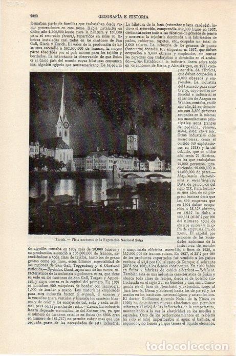 Postcards: LAMINA V09635: Vista nocturna de la Exposicion Nacional Suiza en Zurich - Varios