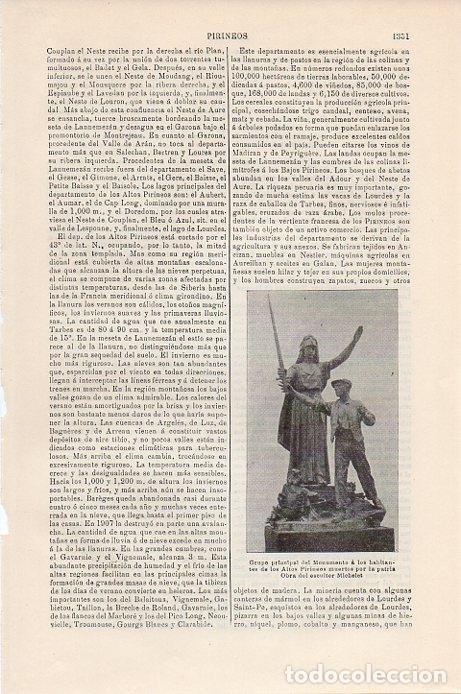 Postcards: LAMINA V09530: Monumento a los habitantes de los Altos Pirineos, por Michelet - Varios