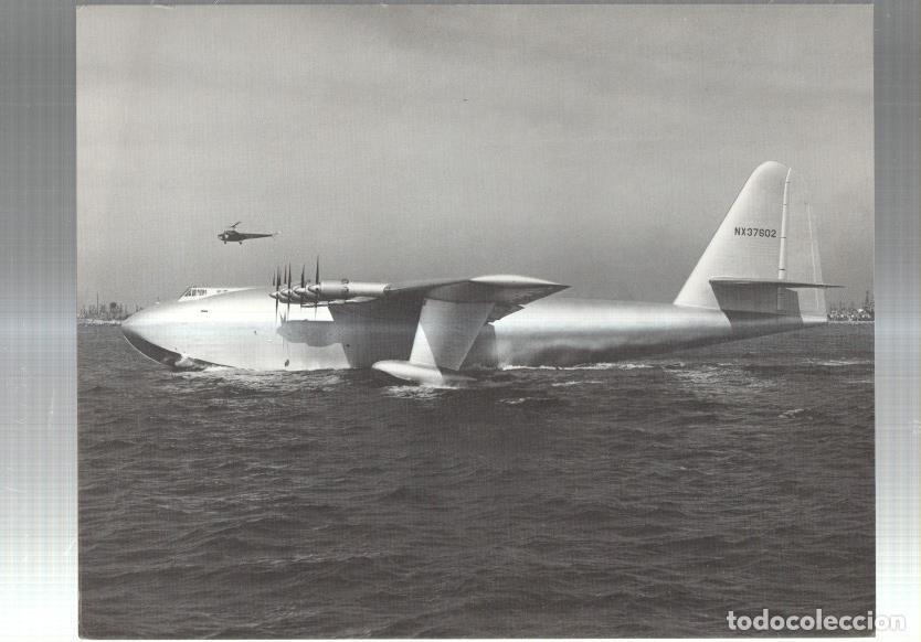 Postkarten: Lamina aviacion numerada 2 en trasera: Howard Hughes H-4 en 1947 -