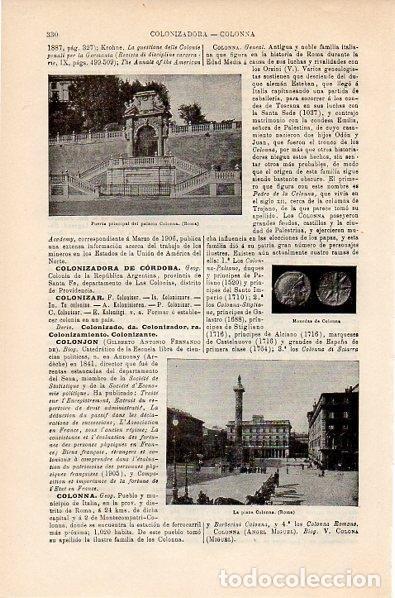 Postais: LAMINA V10621: La plaza Colonna, Roma - Varios