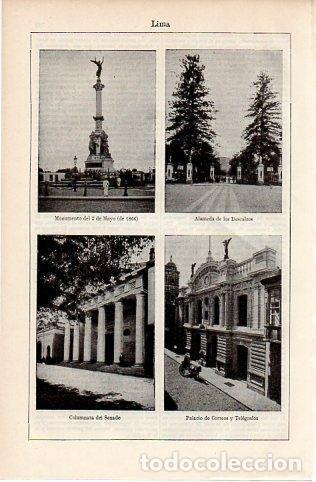 Postcards: LAMINA V10116: Vistas varias de Lima, Peru - Varios