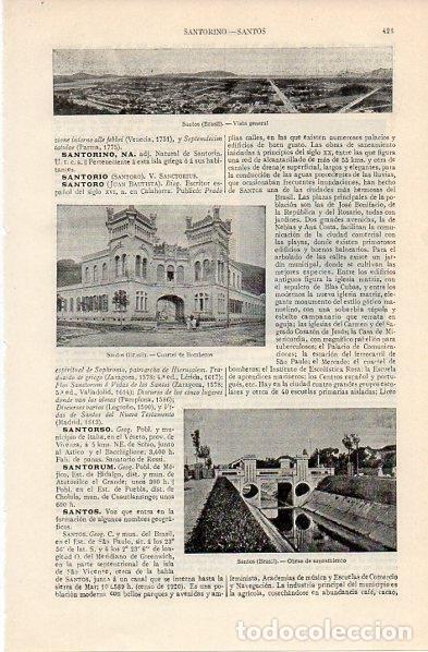 Postales: LAMINA V11289: Vista y cuartel de bomberos en Santos, Brasil - Varios