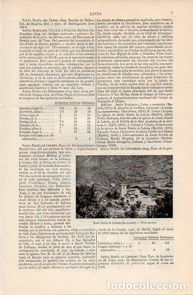 Postcards: LAMINA V11197: Vista de Santa Maria de Lebe&ntilde;a, Santander - Varios