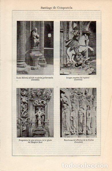 Postales: LAMINA V11233: Esculturas en Santiago de Compostela - Varios