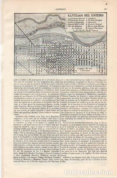 Postales: LAMINA V11248: Plano de Santiago del Estero, Argentina - Varios