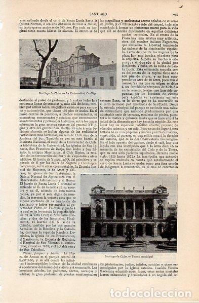 Postales: LAMINA V11245: Universidad Catolica y teatro municipal de Santiago de Chile - Varios