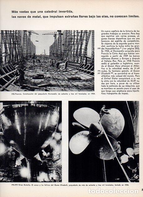 Postales: LAMINA V11425: Construccion del paquebote Normandia en 1934 y helices del Queen Elisabeth - Varios