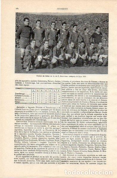 Cartes Postales: LAMINA V10920: Futbol Club Barcelona campeon de Liga de 1953 - Varios