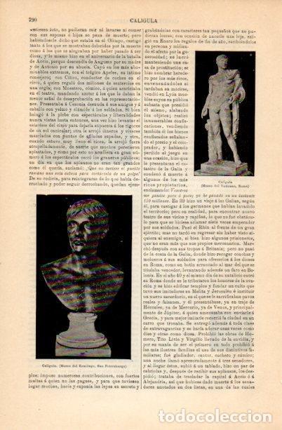 Postales: LAMINA V16772: Escultura y busto de Caligula - Varios