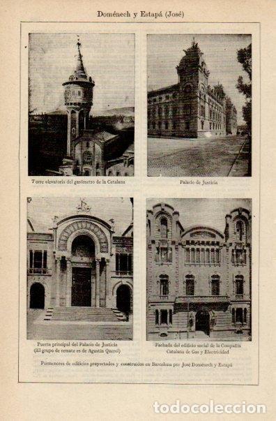 Postais: LAMINA V16451: Edificios en Barcelona por Jose Domenech y Estapa - Varios