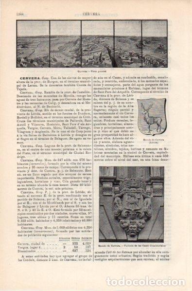 Cartoline: LAMINA V11956: Vista y escudo de Cervera, Lleida - Varios