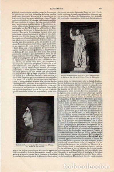 Postales: LAMINA V11546: Retrato de Savonarola, por Fra Bartolomeo - Varios