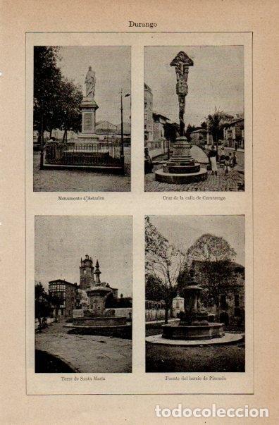 Postales: LAMINA V16569: Torre de Santa Maria y monumento a Astarloa en Durango - Varios