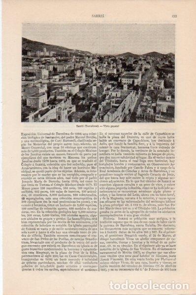 Cartes Postales: LAMINA V11503: Vistas de Sarria, Barcelona - Varios