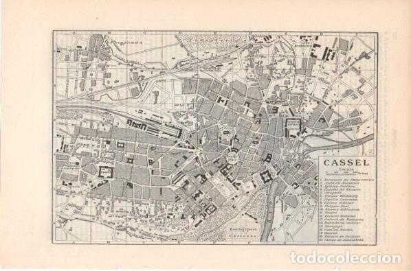 Postales: LAMINA V11706: Plano de Cassel, Alemania - Varios
