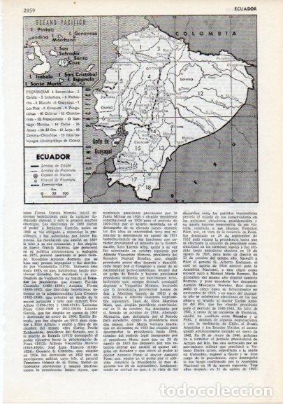 Postais: LAMINA V12358: Mapa de Ecuador - Varios