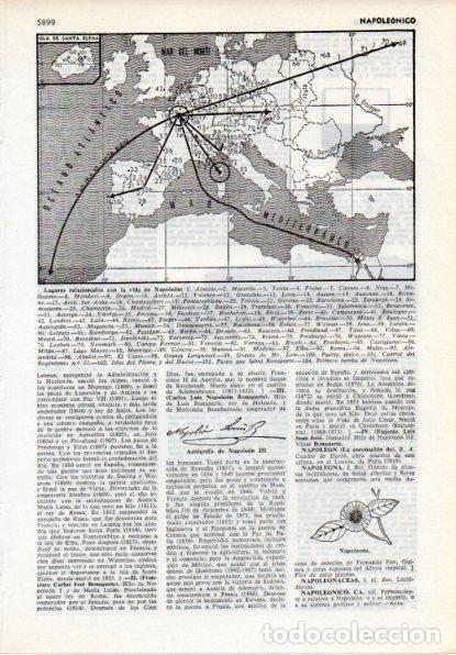 Postkarten: LAMINA V12134: Mapa de lugares relacionados con Napoleon - Varios