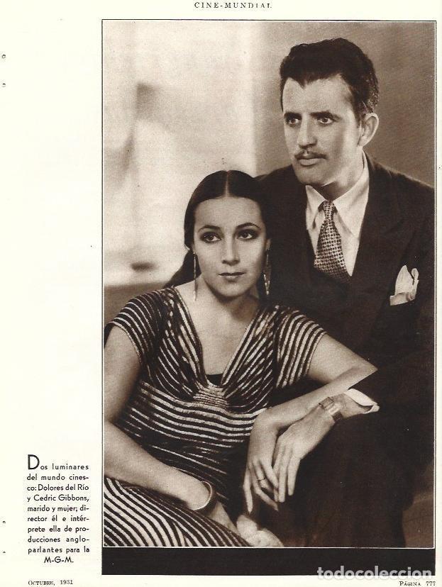 Postais: LAMINA 31824: Dolores del Rio y Cedric Gibbons - VVAA