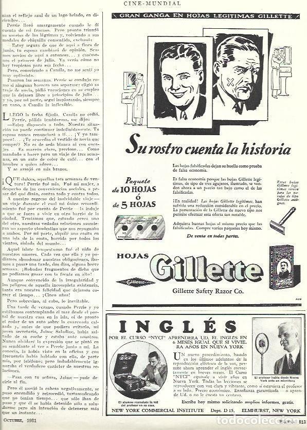 Postkarten: LAMINA 31842: Publicidad de hojas Gillette y de clases de ingles - VVAA