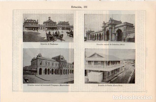 Postkarten: LAMINA V12558: Estacion de Dunkerque, Montevideo y Limon - Varios