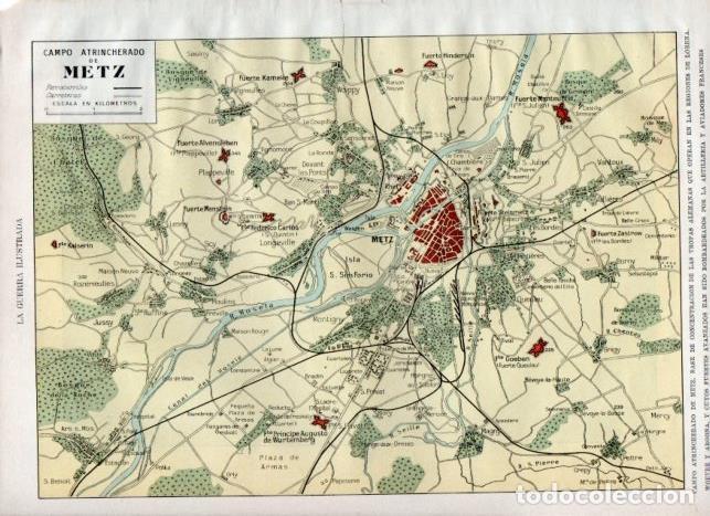 Cartoline: LAMINA V18152: Plano del campo atrincherado de Metz - Augusto Riera
