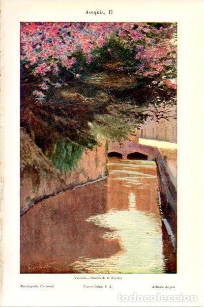 Postales: LAMINA V13503: Acequia, por Santiago Rusi&ntilde;ol - Varios