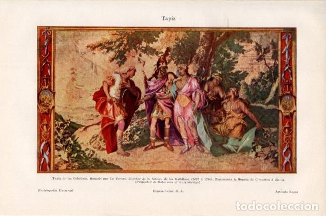 Postales: LAMINA V13170: La llegada de Cleopatra a Sicilia tapiz de los Gobelinos por Le Febure - Varios