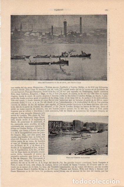 Postcards: LAMINA V13122: Vista del Tamesis en Londres - Varios