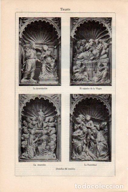 Postais: LAMINA V13253: Detalles del retablo de Tauste - Varios
