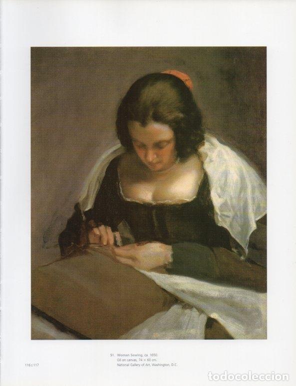 Postales: LAMINA V18950: Velazquez. Woman Sewing Velazquez.1650 - Santiago Alcolea i Gil