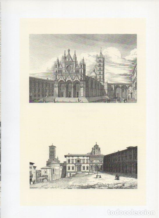 Postais: LAMINA V19974: Siena grabados por W.P. Skeldon siglo XIX - Varios