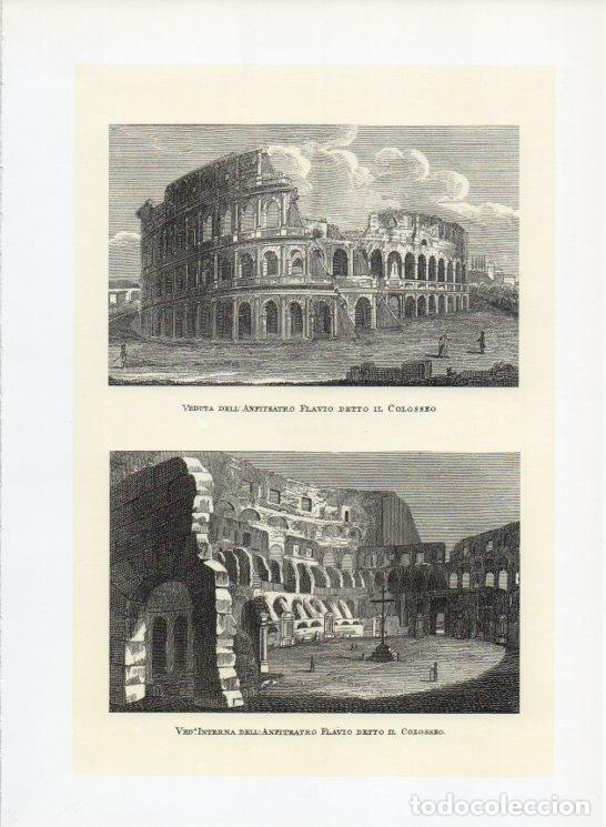Postkarten: LAMINA V19964: Roma 5 grabados por G. Antonelli siglo XIX - Varios