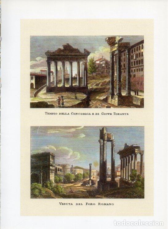 Postales: LAMINA V19962: Roma 3 grabados por G. Antonelli siglo XIX - Varios