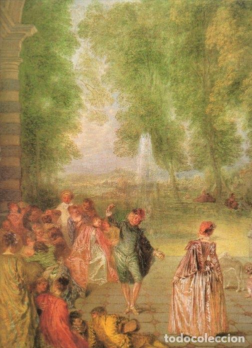 Postcards: LAMINA V20303: Los placeres de la danza fragmento por Antoine Watteau - Varios