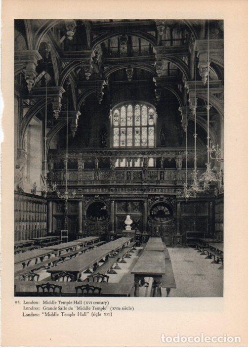 Postales: LAMINA V14770: Middle Temple Hall en Londres - Varios