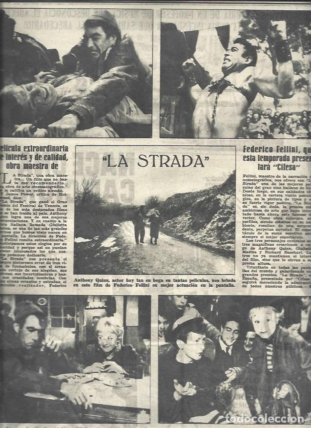 Postales: LAMINA 32935: Critica de La Strada de Federico Fellini - VVAA