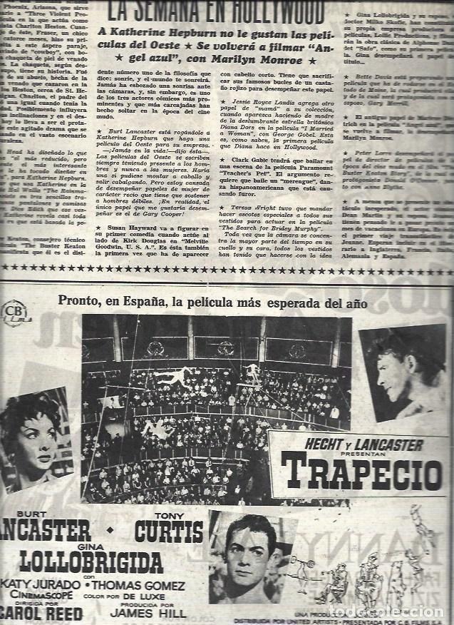 Cartes Postales: LAMINA 32873: Anuncio de Trapecio con Tony Curtis - VVAA