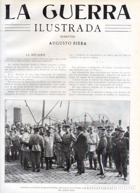 Postales: LAMINA V20845: Desembarco en Bolonia del general Pershing - Augusto Riera