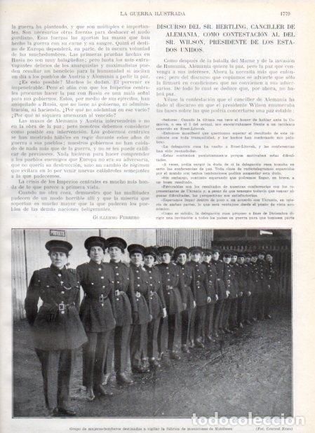 Postales: LAMINA V20694: Mujeres bomberos en fabrica de municiones de Middlesex - Augusto Riera