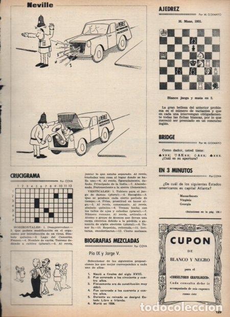 Postkarten: LAMINA V21420: Vi&ntilde;eta por Neville y crucigrama revista Blanco y Nehro num. 2847 - Varios